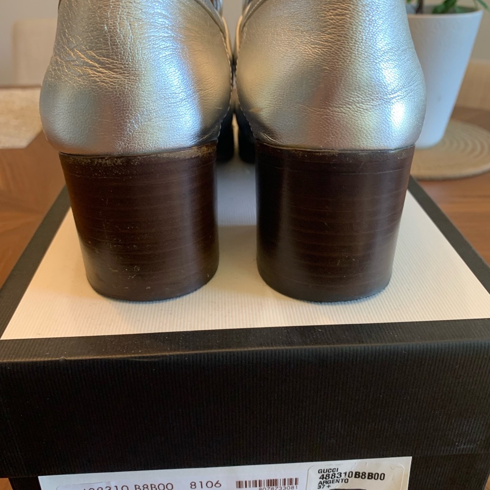 Gucci Vegas Loafer block heel Silver 37.5 - Picture 6 of 10